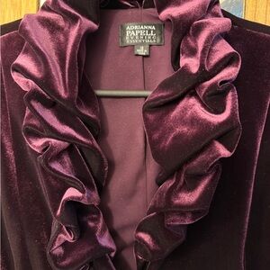 Adrianna Papell Deep Purple Velvet Jacket